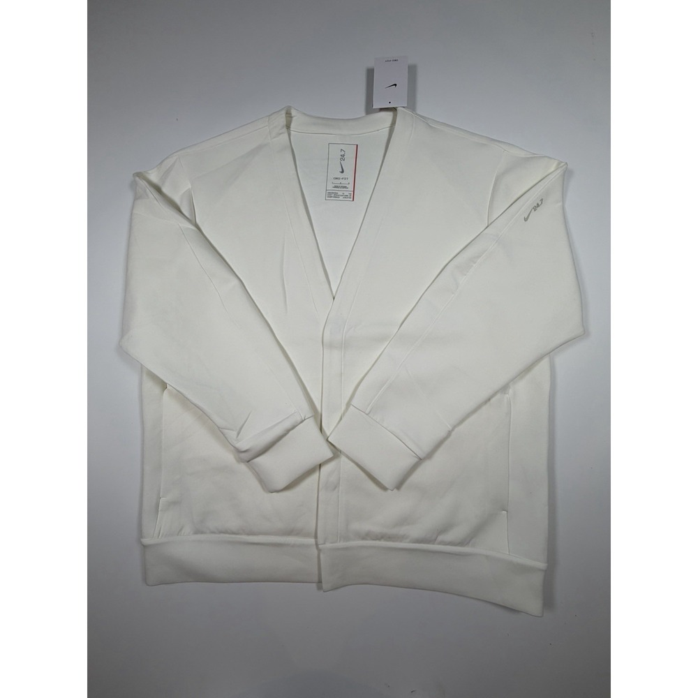 Nike 24.7 Mens Large Impossibly Soft Cardigan Sweater Light Bone NWT $125